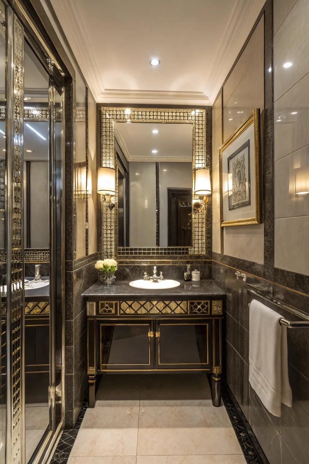 Brighten and open rooms with mirrored panels.