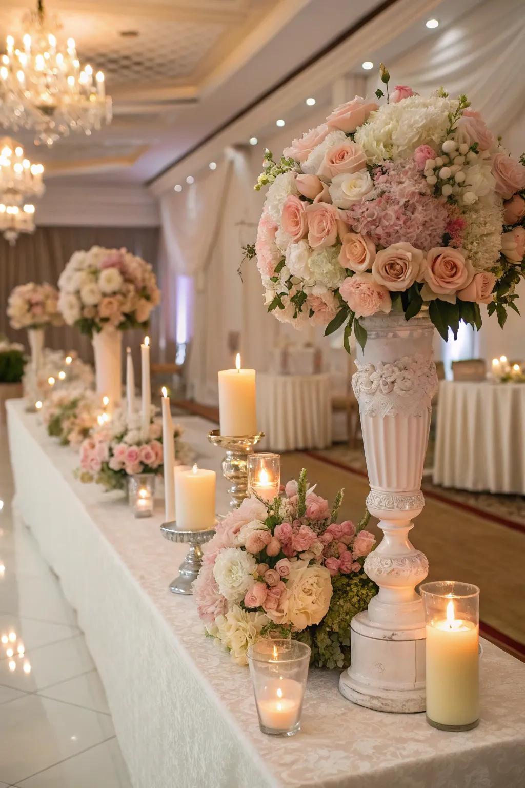 Floral mixes tied with lights, tuning an attractive party mode.