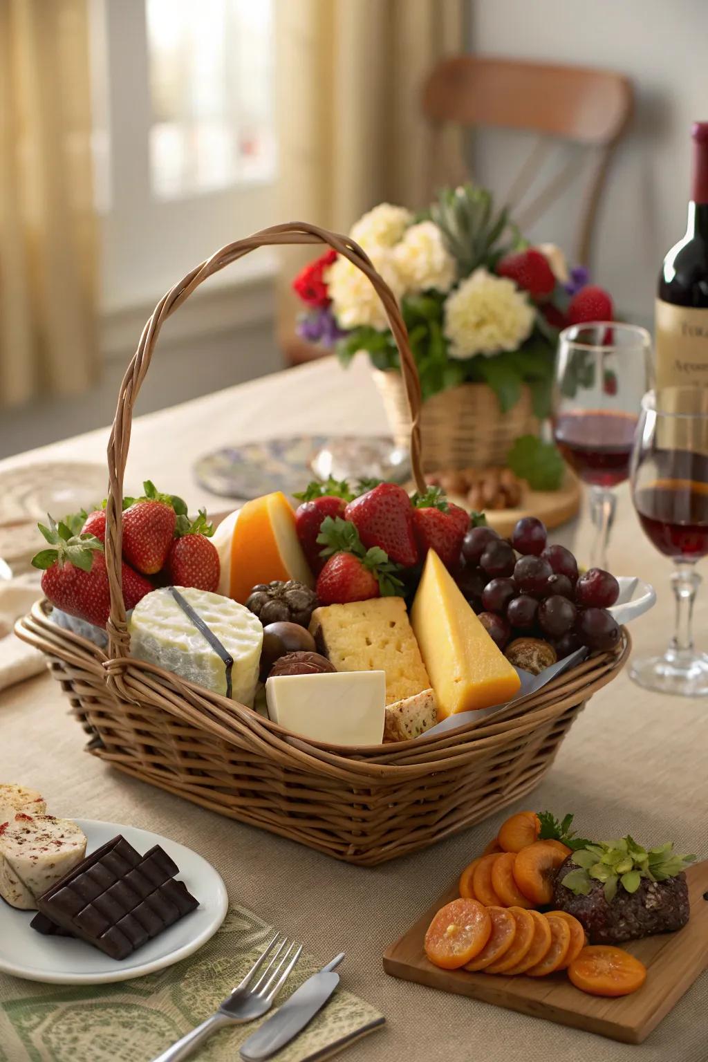 A feast for the senses with a specialty basket.