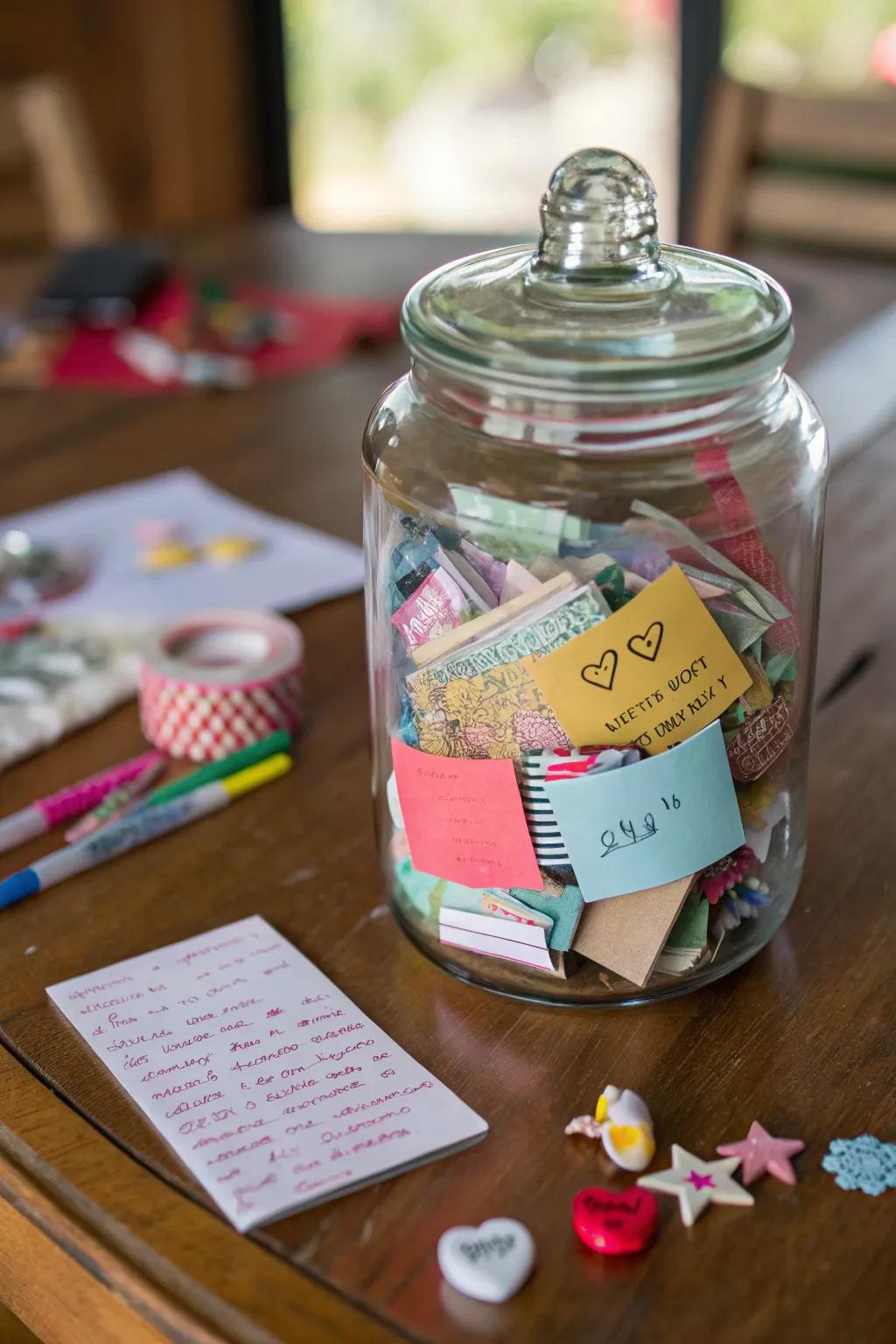 A memory jar to hold cherished moments.