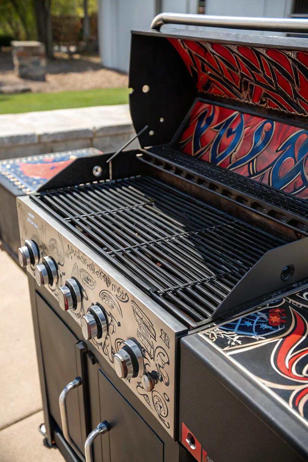 With this stunning custom welded grill station, you can fire up your cookout!