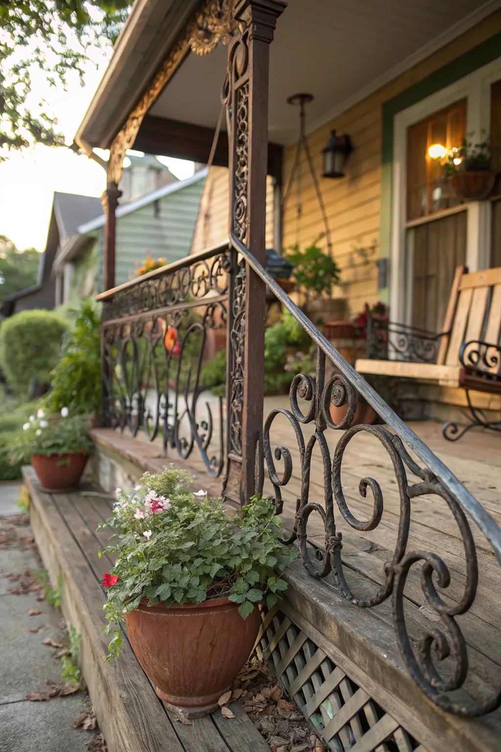 Iron guardrails for safety and style.