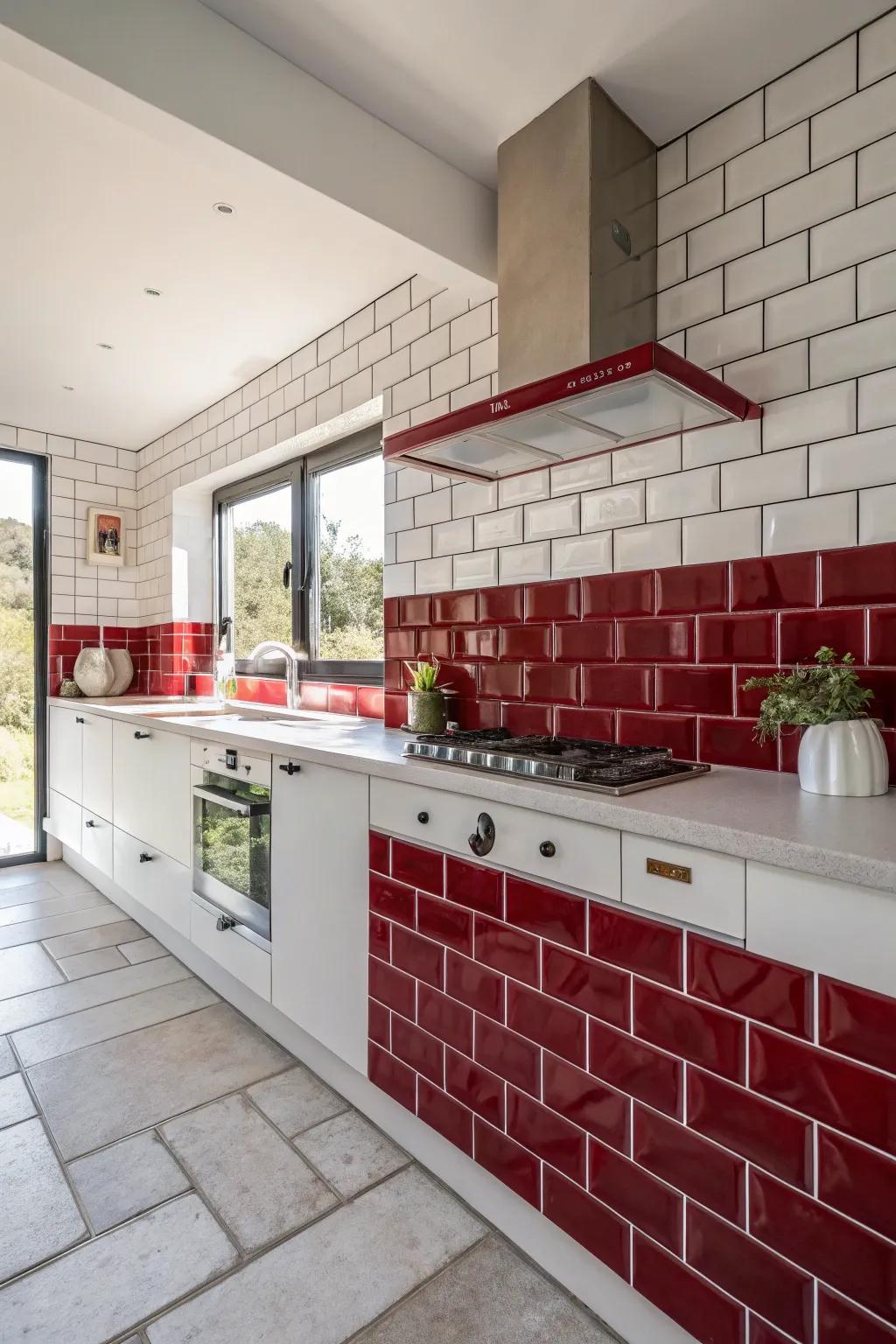 Striking crimson depth cement adds a vibrant and transformative touch.