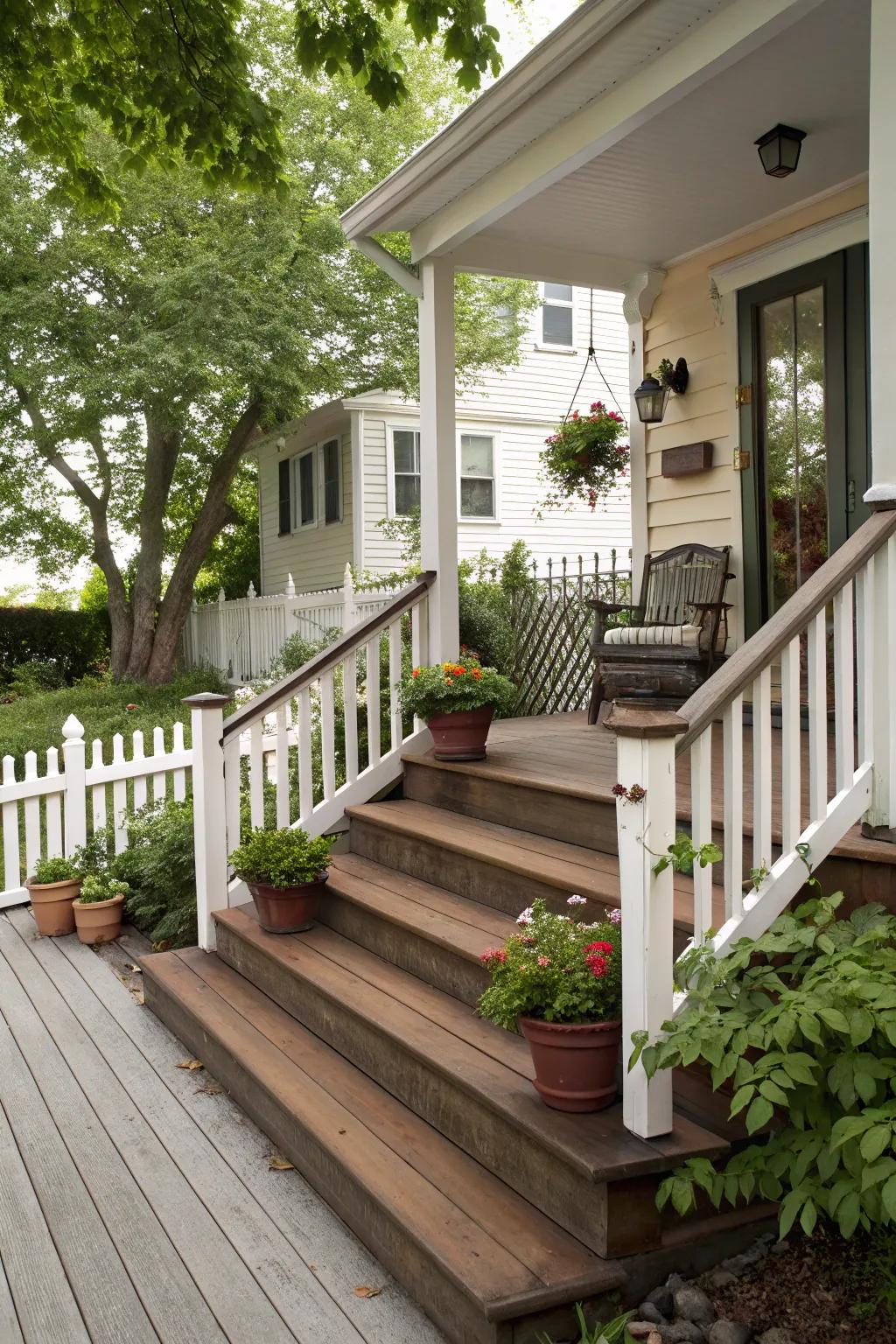 Landings add visual interest and function.