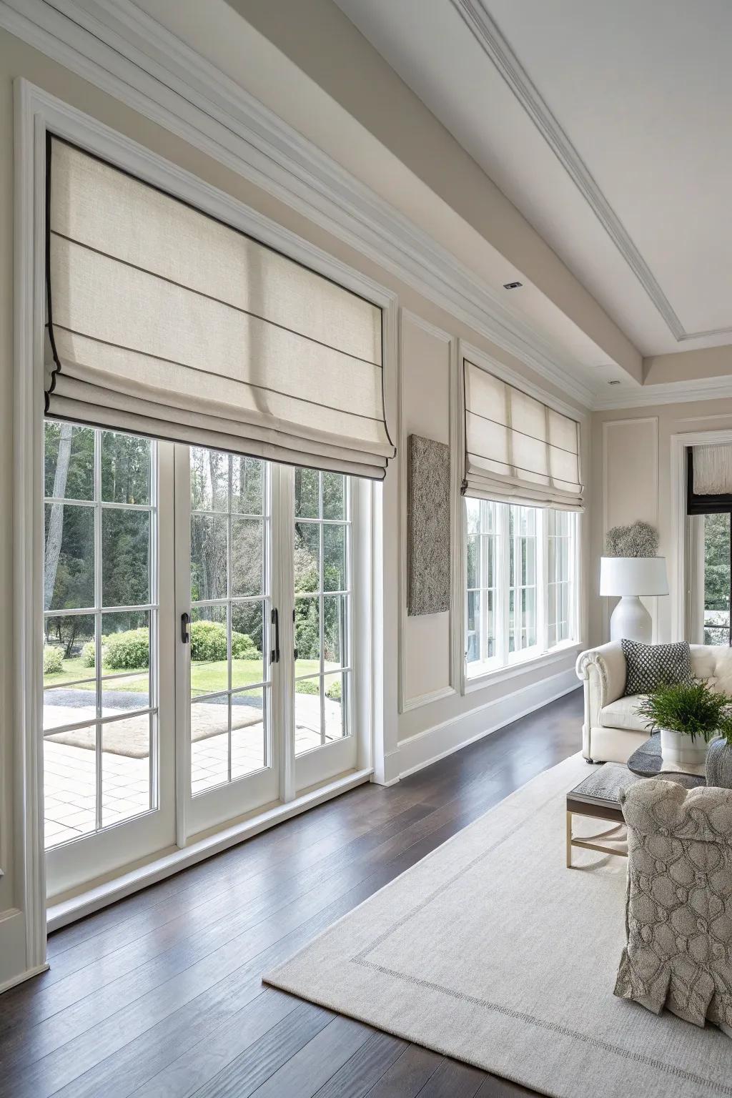 Flush valances propose a chic, minimalist impression.