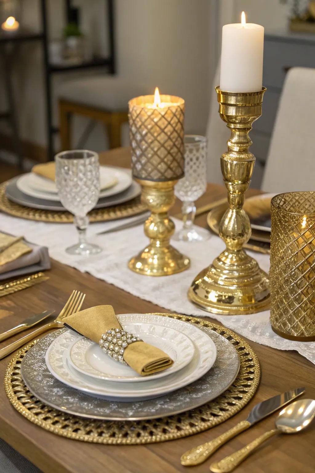 Gleaming touches introduce a hint of luxury to any setting.