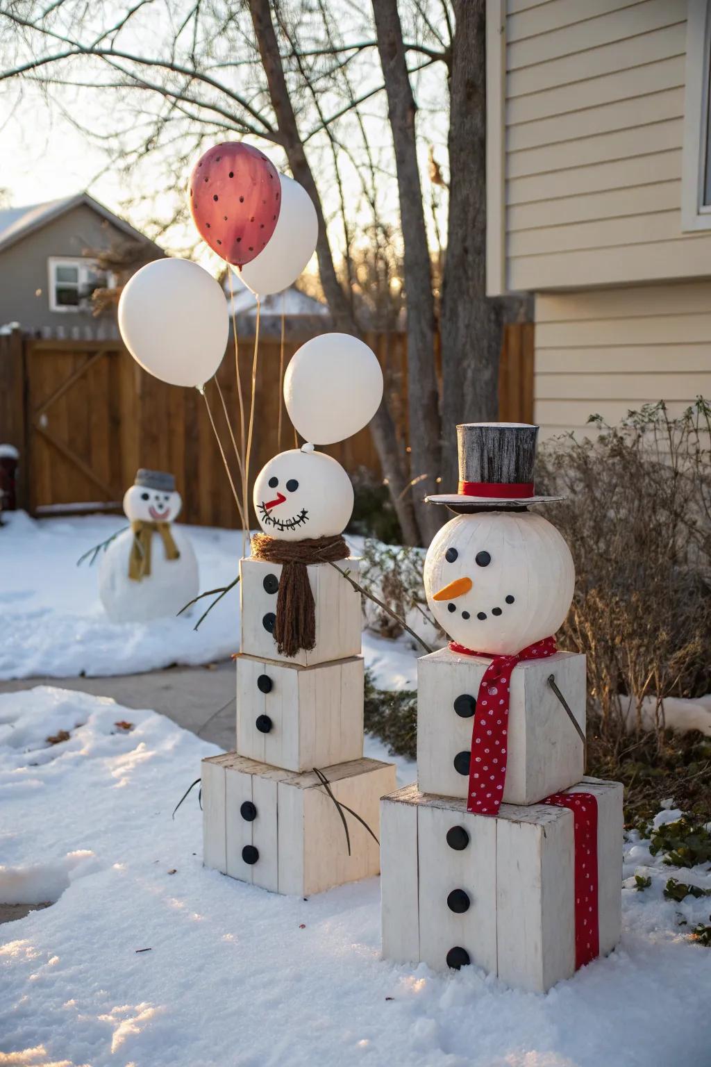 Handcrafted snowmen infuse charm and festivity into your decor.