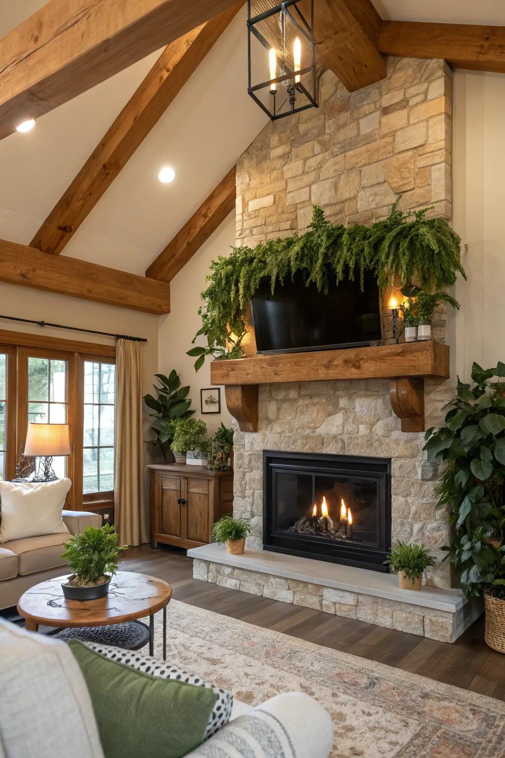 Transport nature indoors with pure accents surrounding your fireplace.