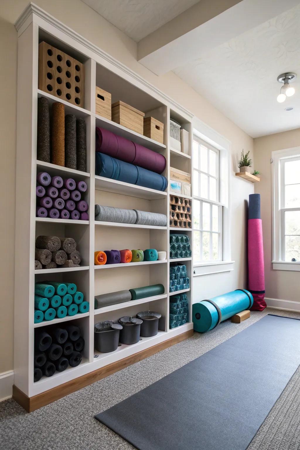 To keep the floor clutter-free, make use of the wall area.