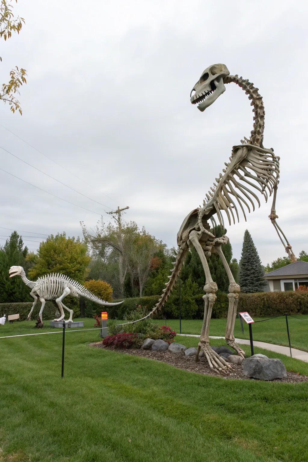 A prehistoric inflection with a saurian skeleton ally.