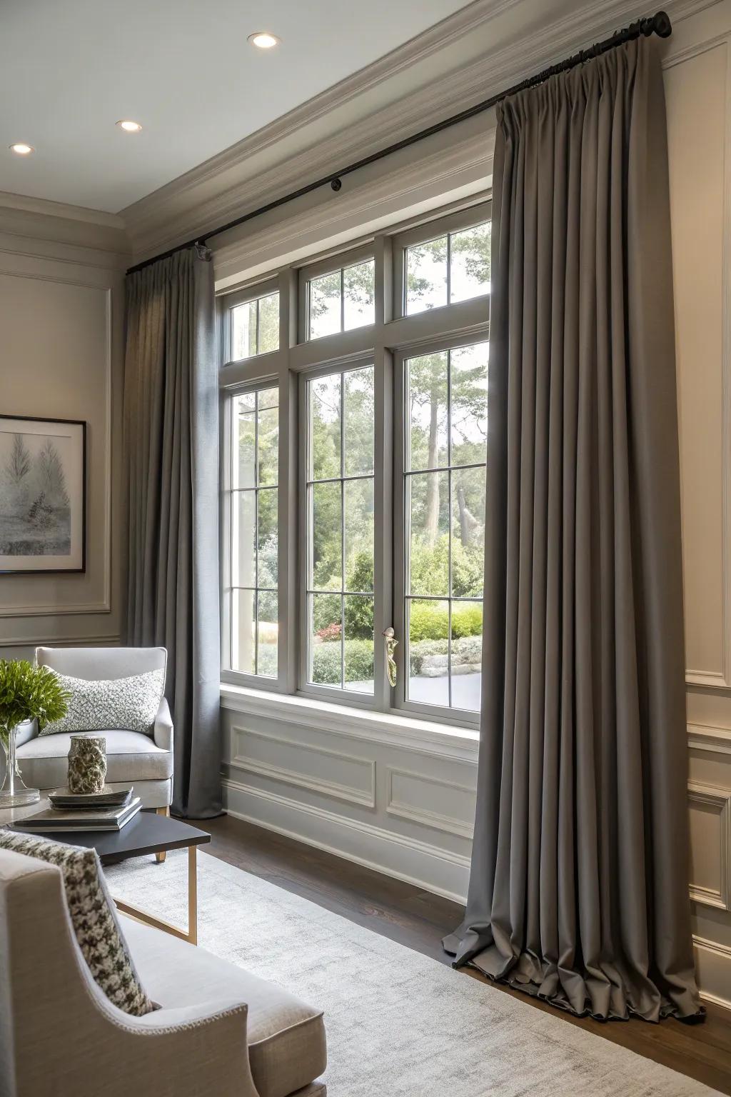 Gray trim provides a sophisticated and timeless look.