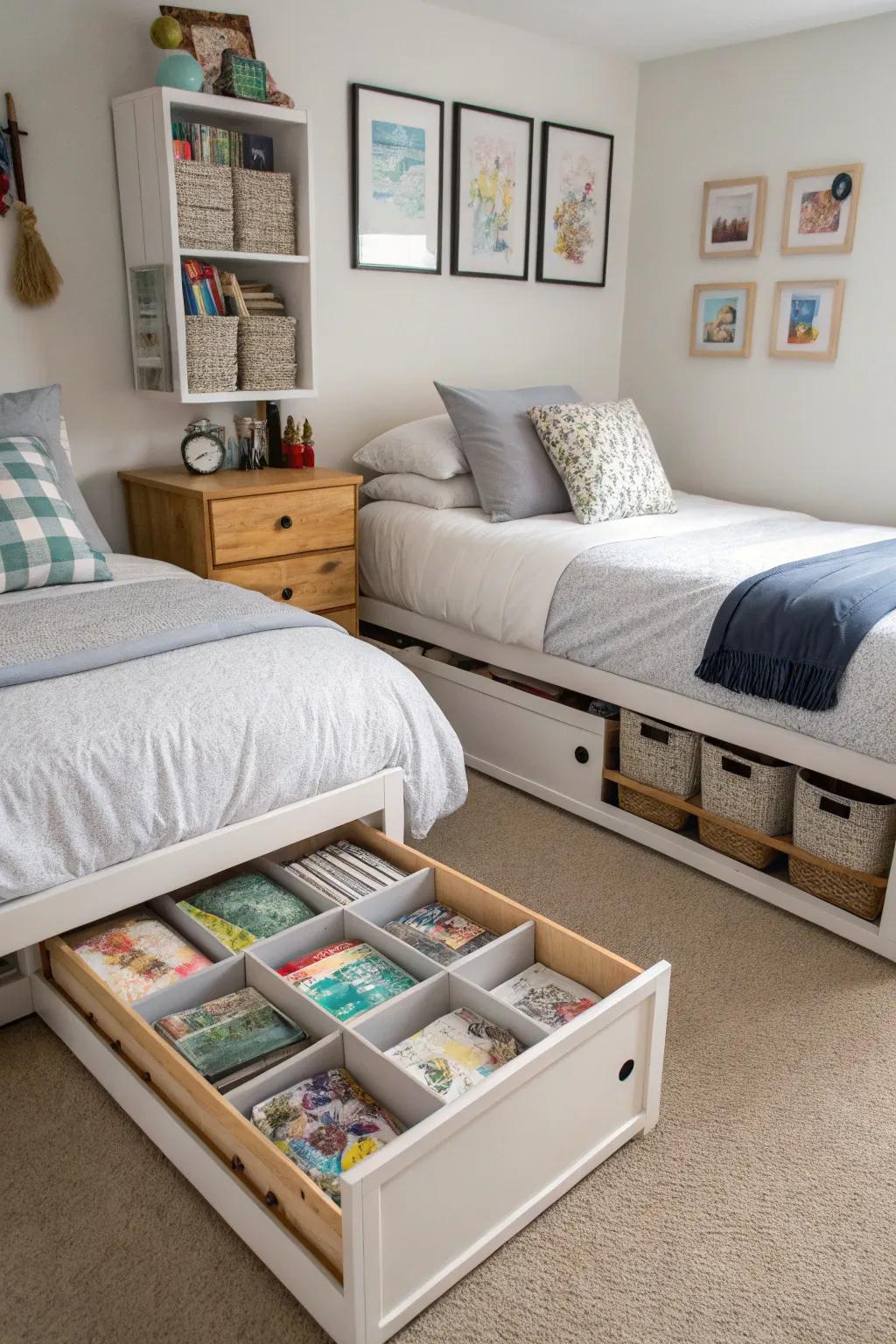 Hidden storage for space efficiency.