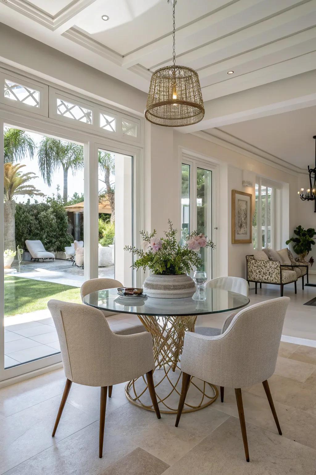 See-through furniture to create a bigger visual space.