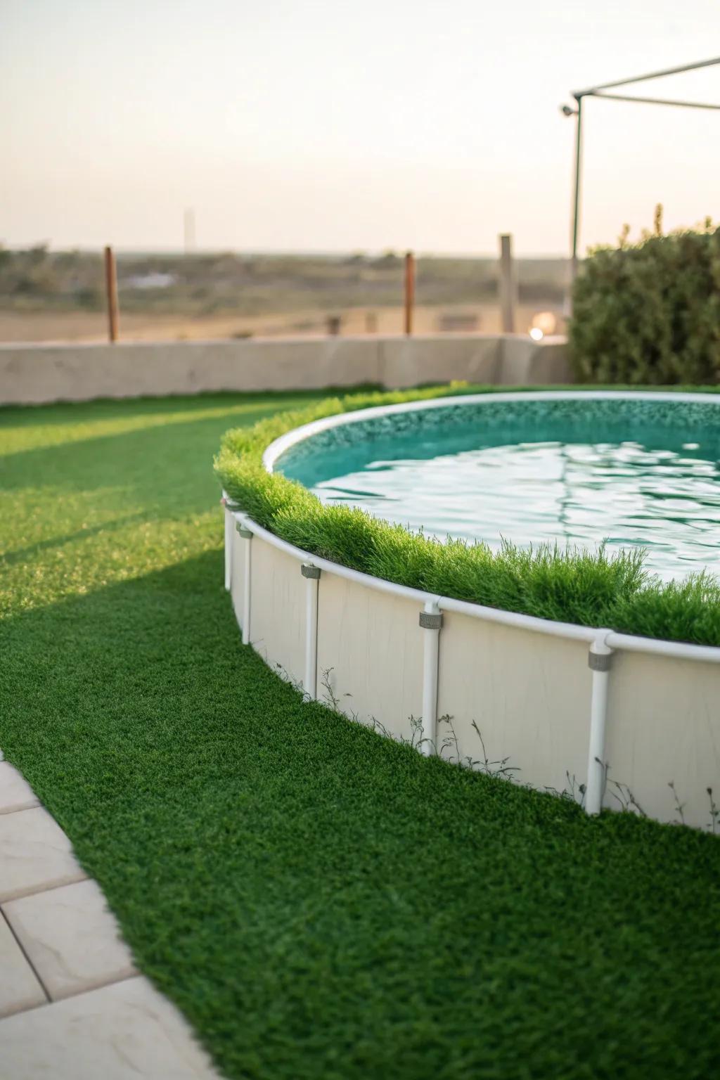 Artificial turf offers comfort and a splash of greenery.