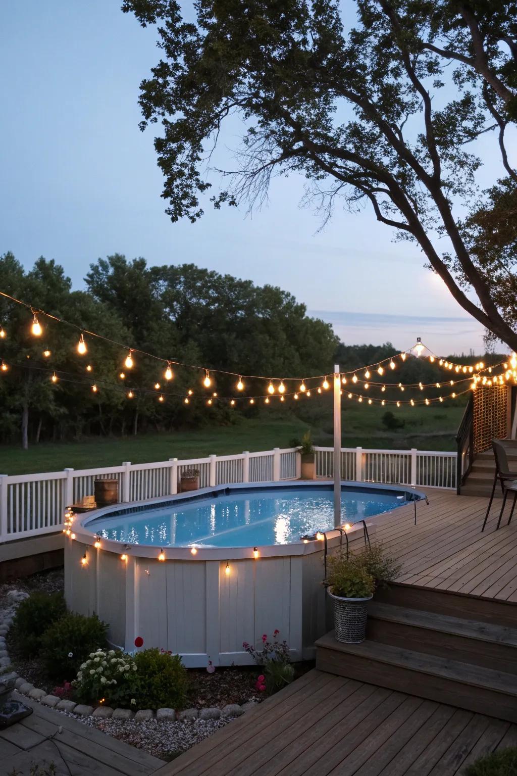 Brighten your deck with enchanting outdoor lighting.