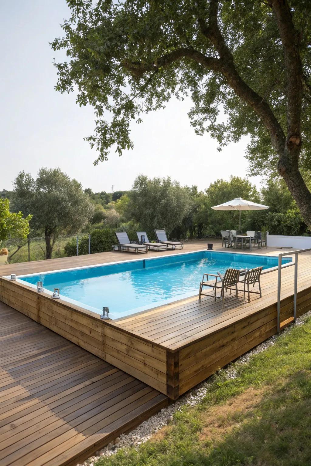 Floating decks give a modern and spacious feel.