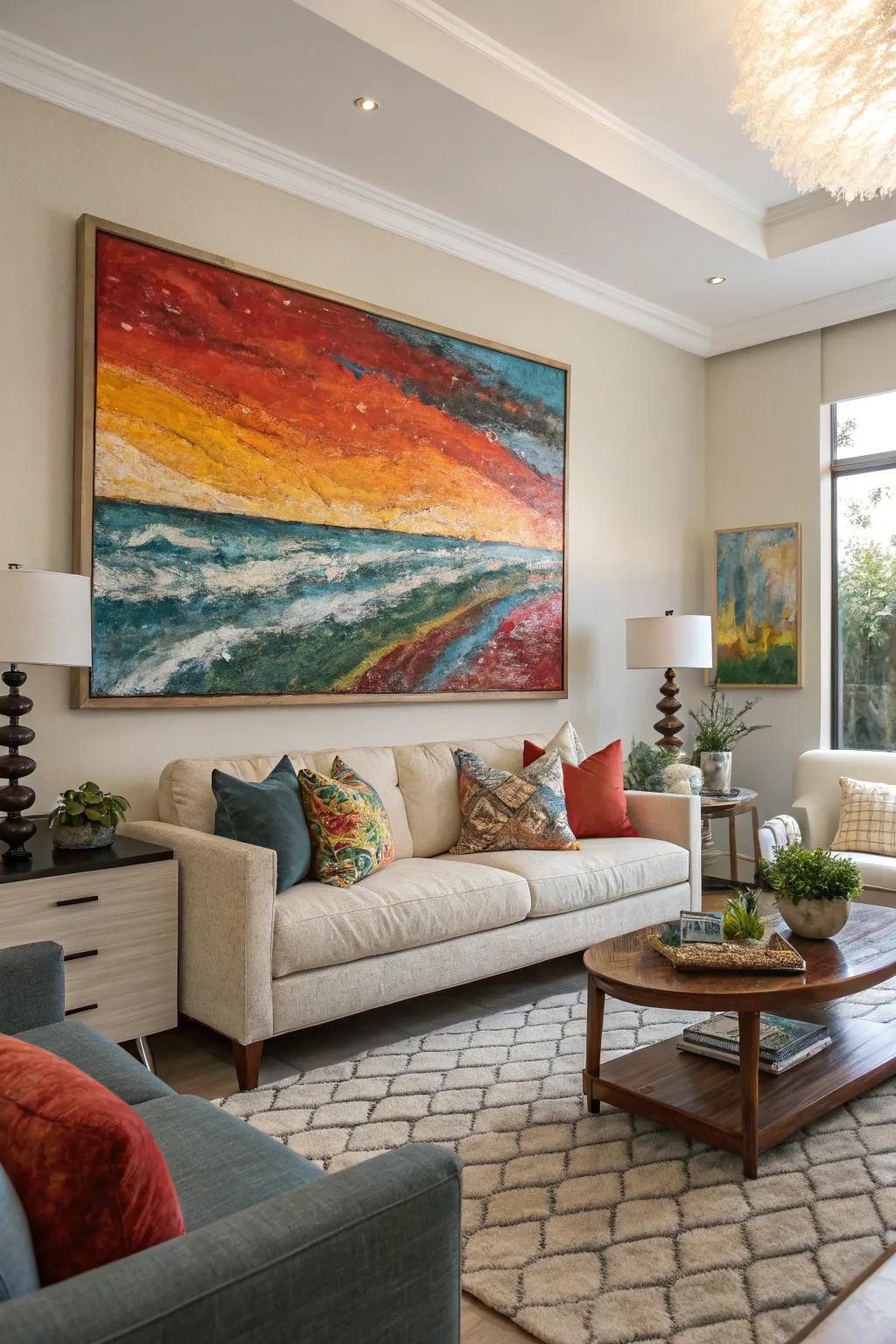 Intrigue and complexity are evoked by layered techniques.