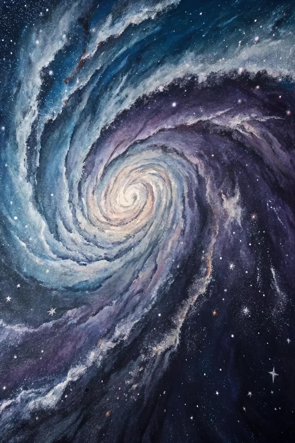 An abstract watercolor featuring cosmic echoes.