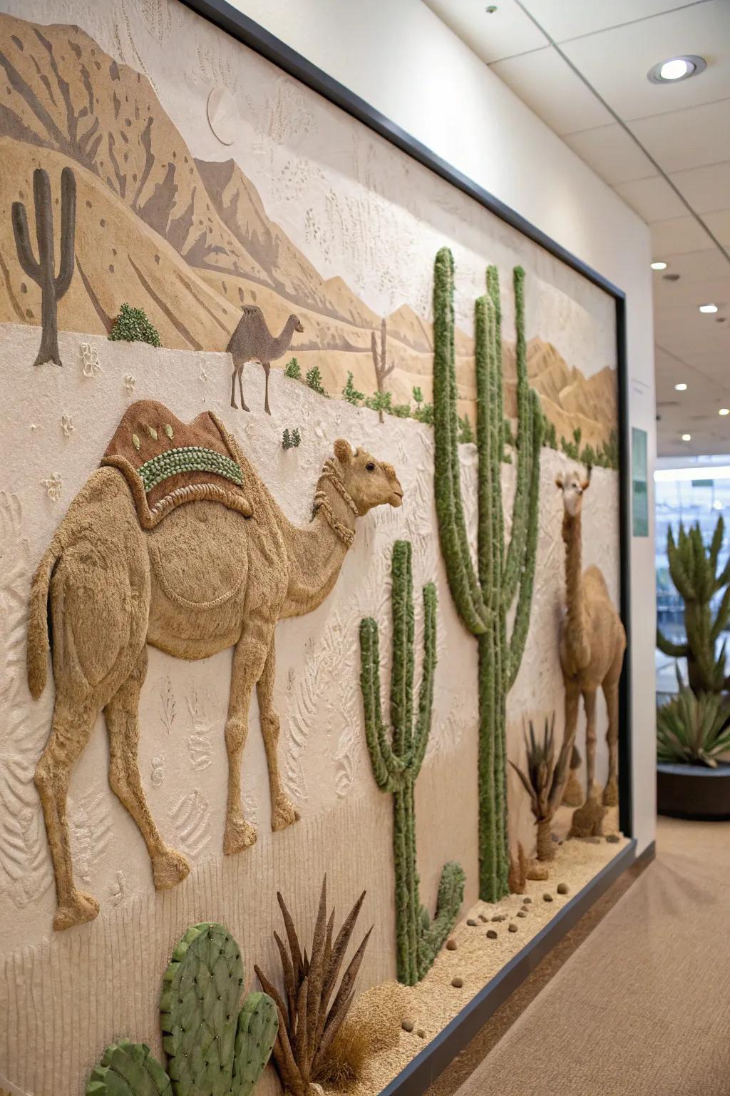 A sandy desert scene showcasing unique desert occupants.