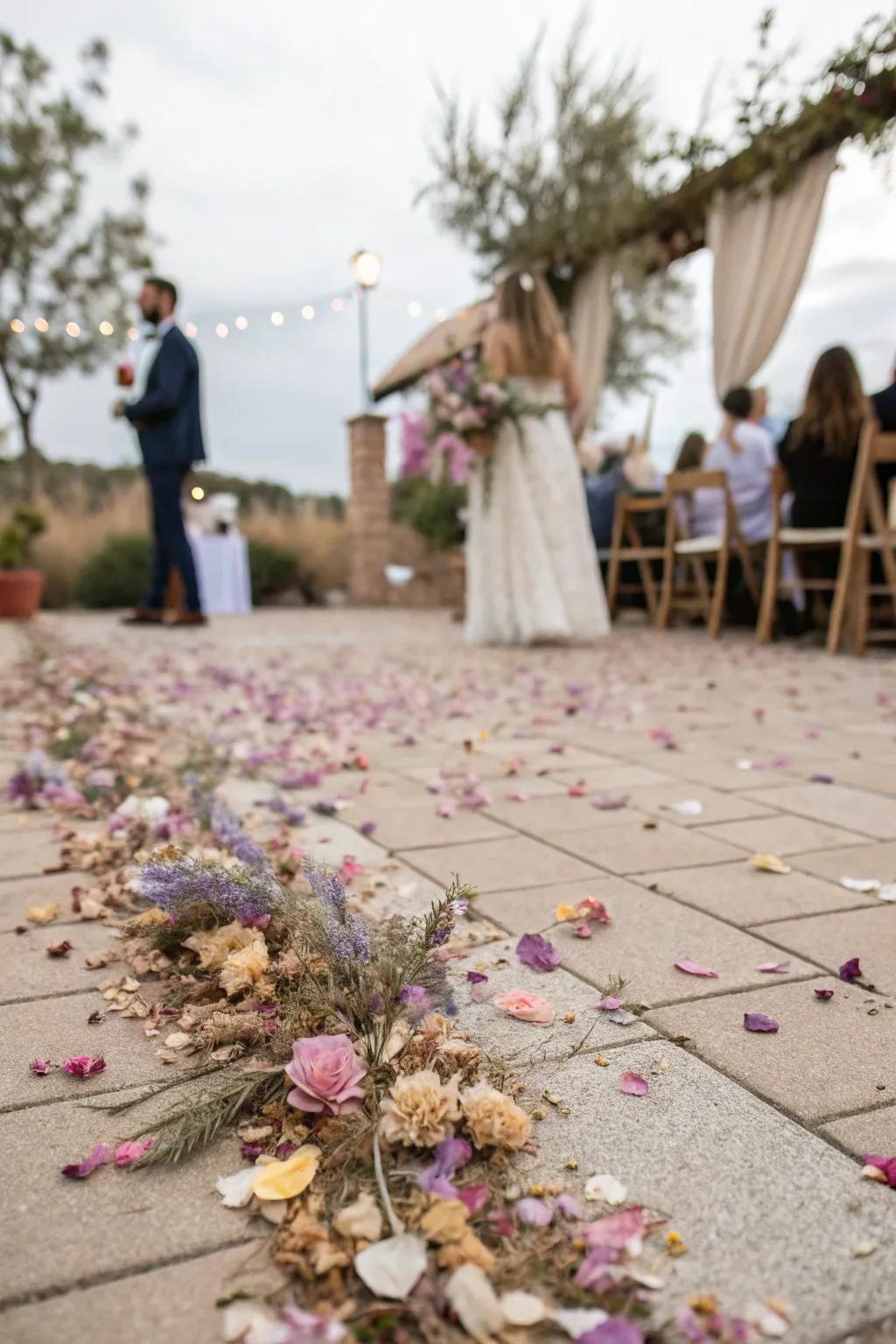 Eco-friendly confetti adds a sustainable touch to wedding celebrations.