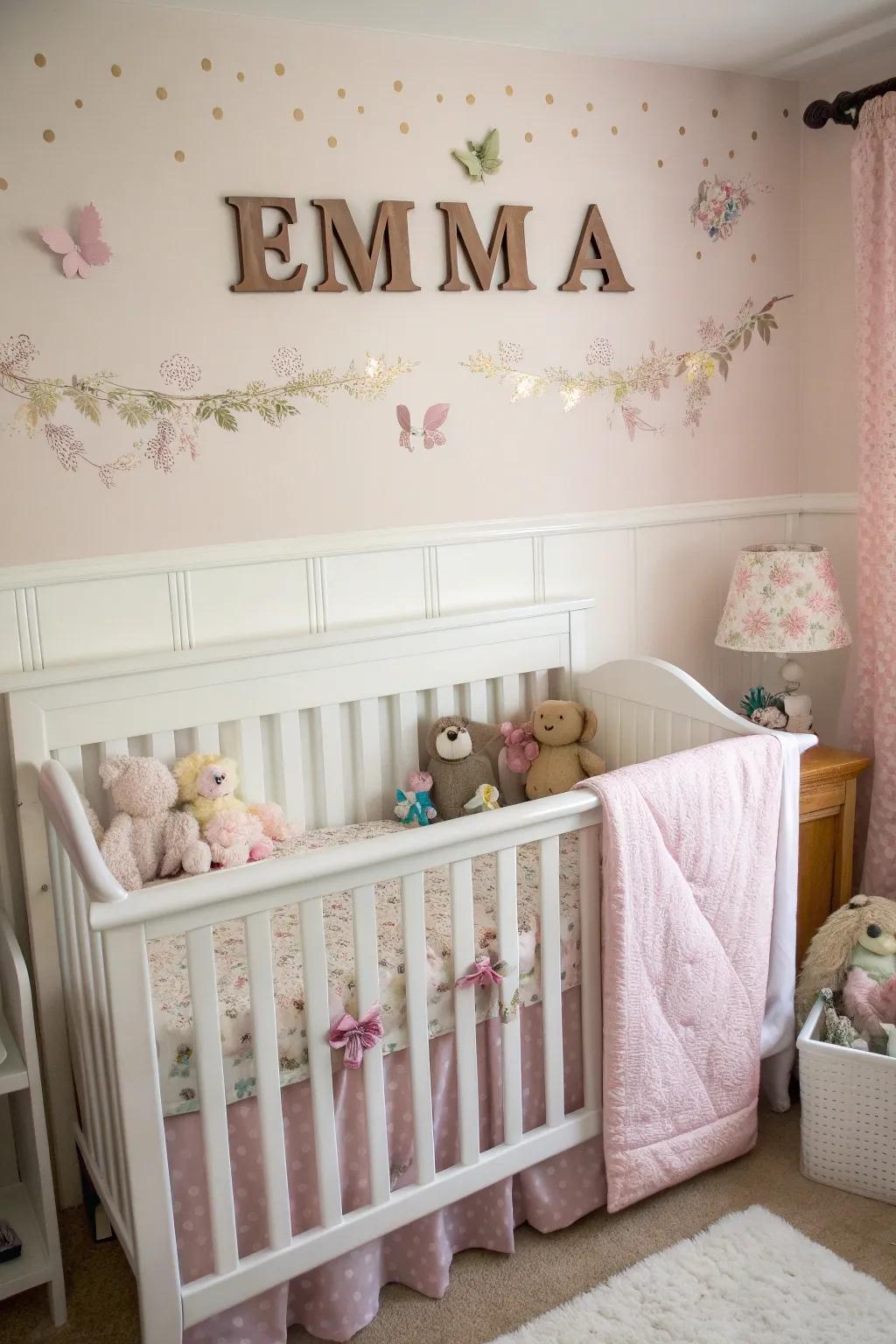 Personalized decor makes the room unique.