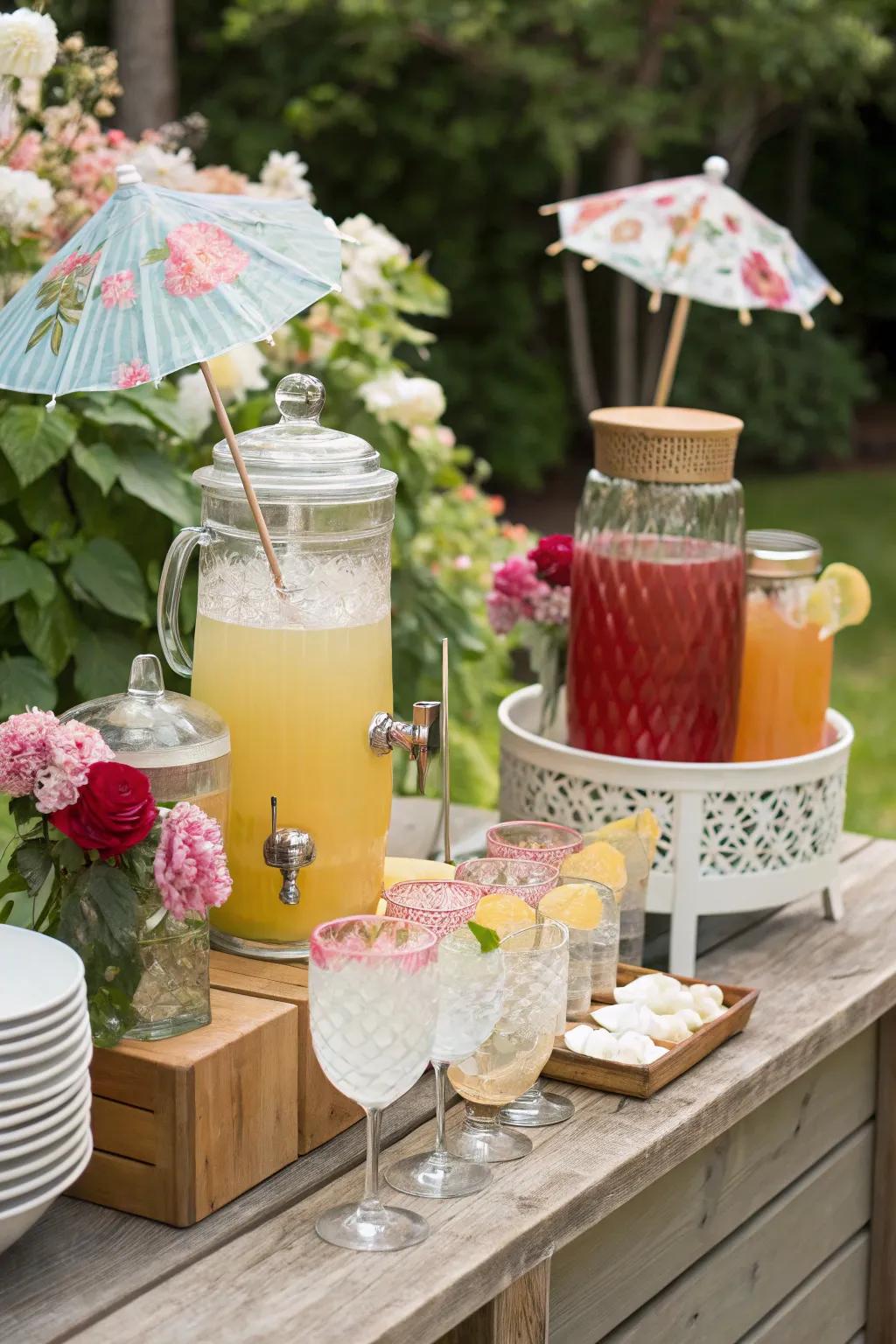 Themed refreshment spots turn into places for visitors to chat and enjoy.