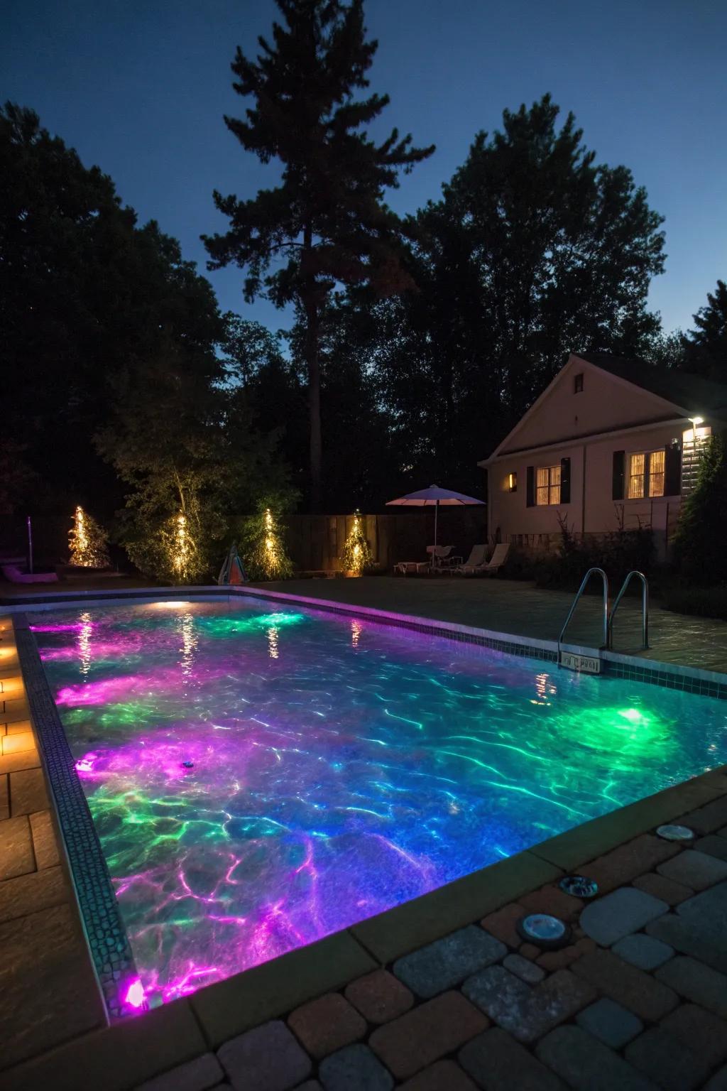 Create a magical atmosphere with underwater LED lights.