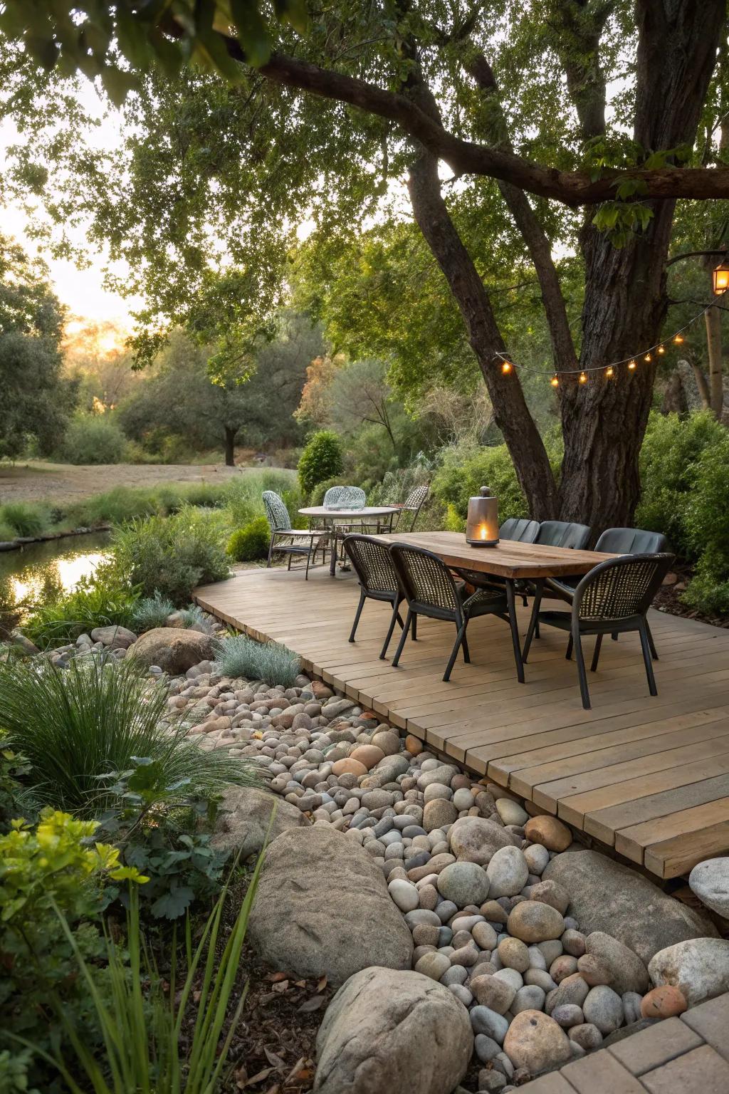 Weathered stones improve the innate flow of outdoor areas.