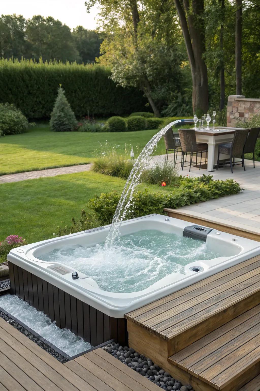 A water highlight adds a dash of class and peacefulness to your deck.