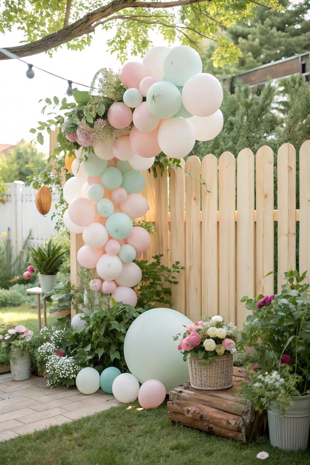 An eco-friendly balloon backdrop for sustainable celebrations.