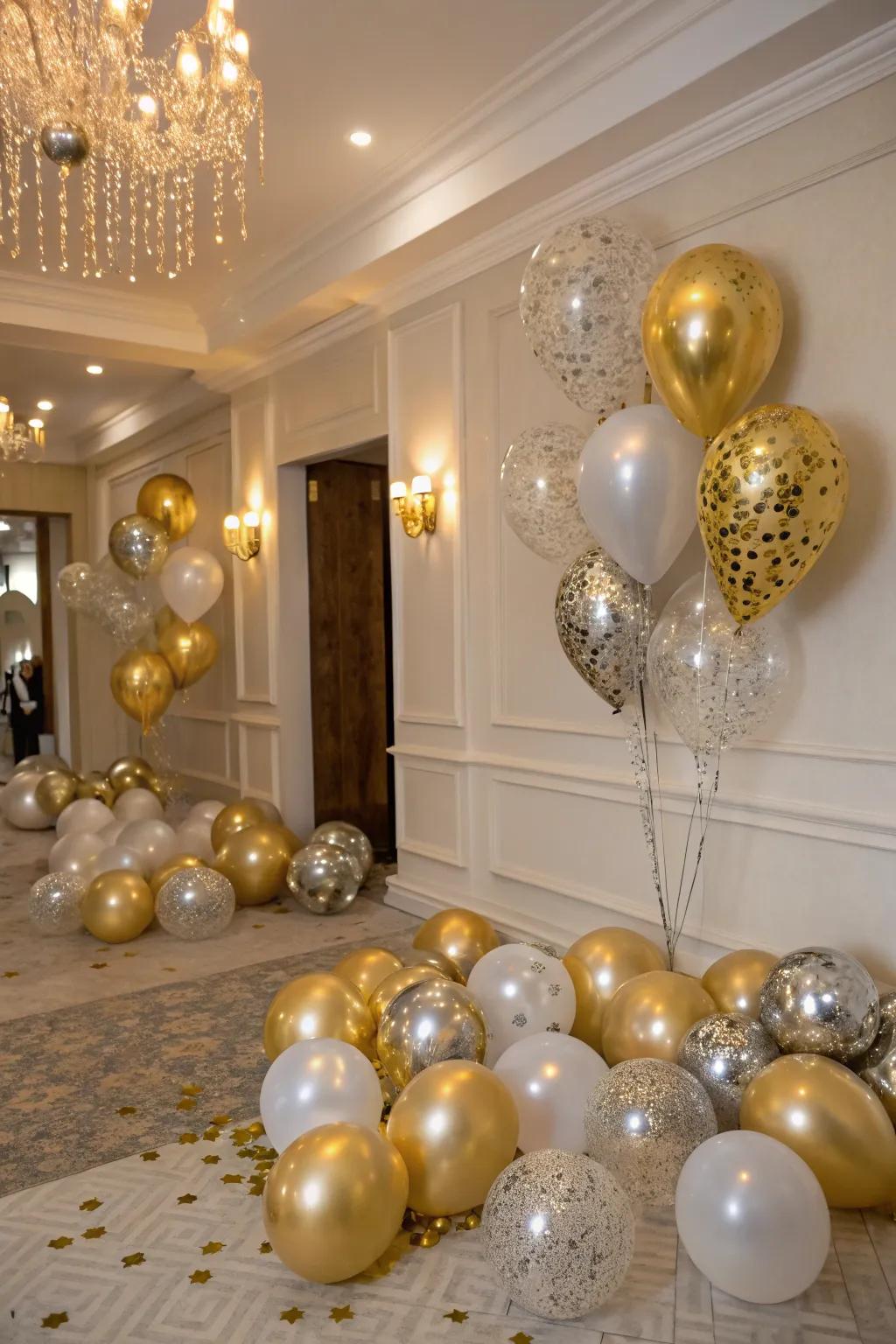 Polished balloons introduce a hint of allure and elegance.