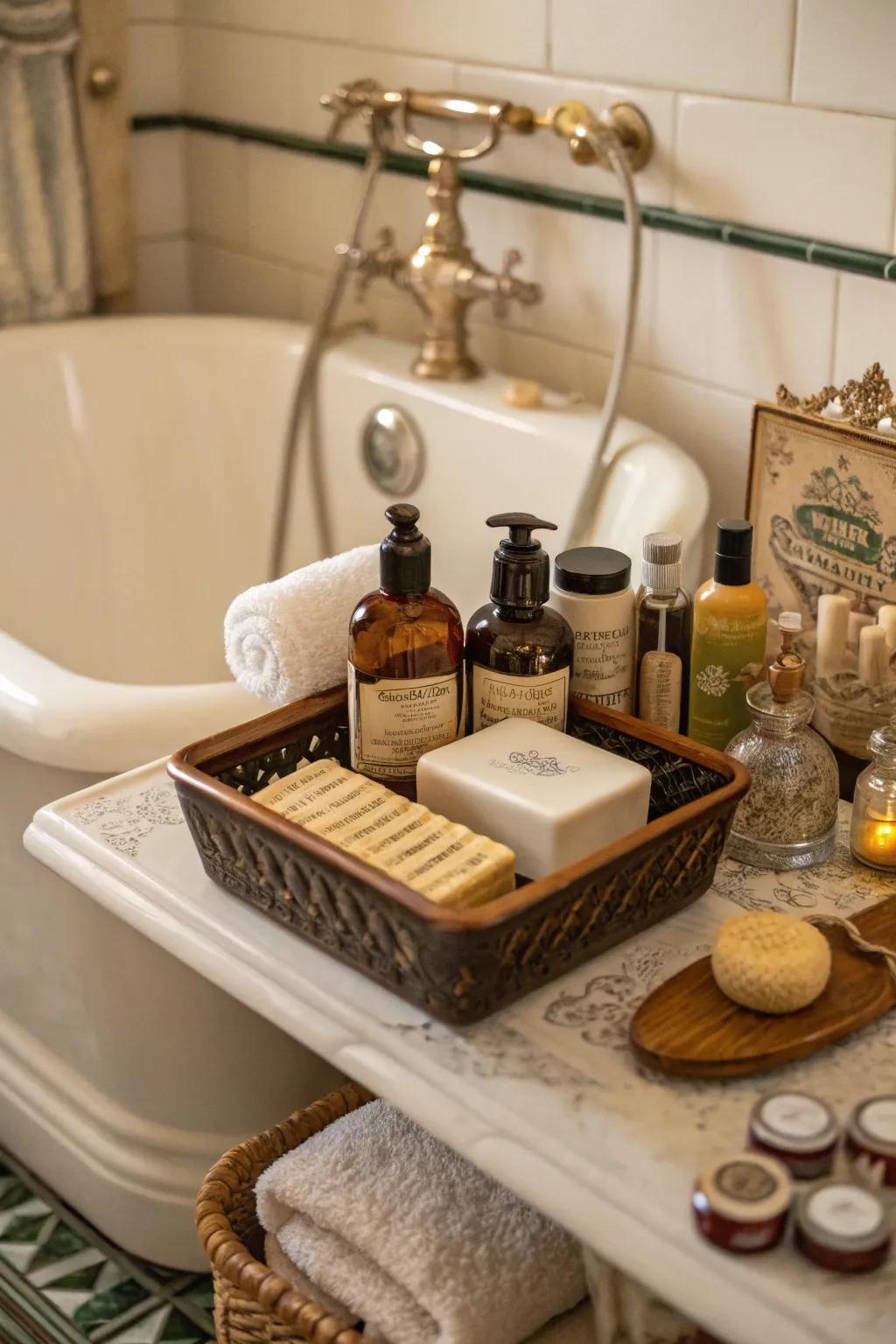Embrace aged charm with a curated collection of traditional bath articles.