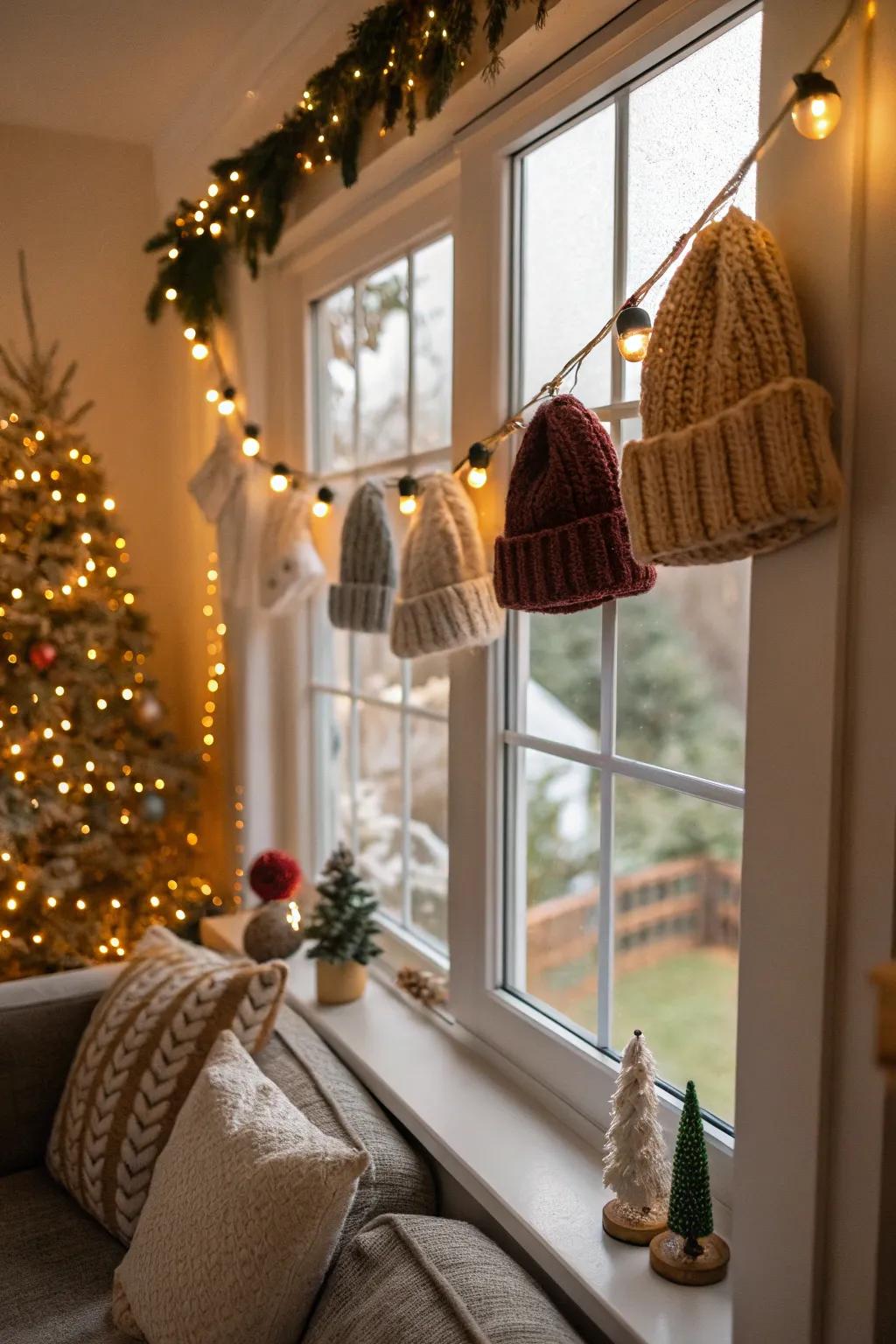 A beanie garland adds a playful spirit, transforming your decor into a festive celebration.