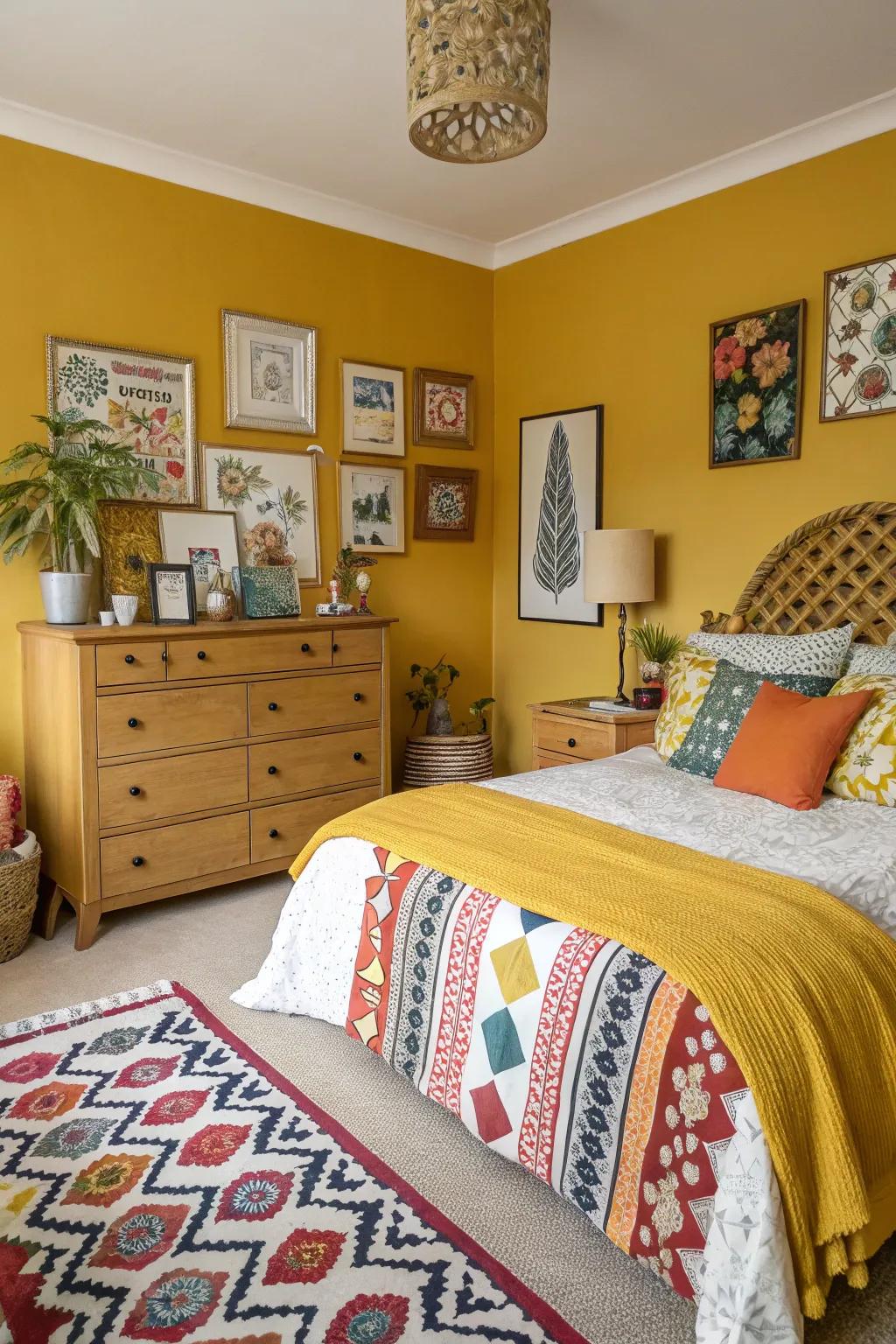 Inject energy with mustard yellow accents.