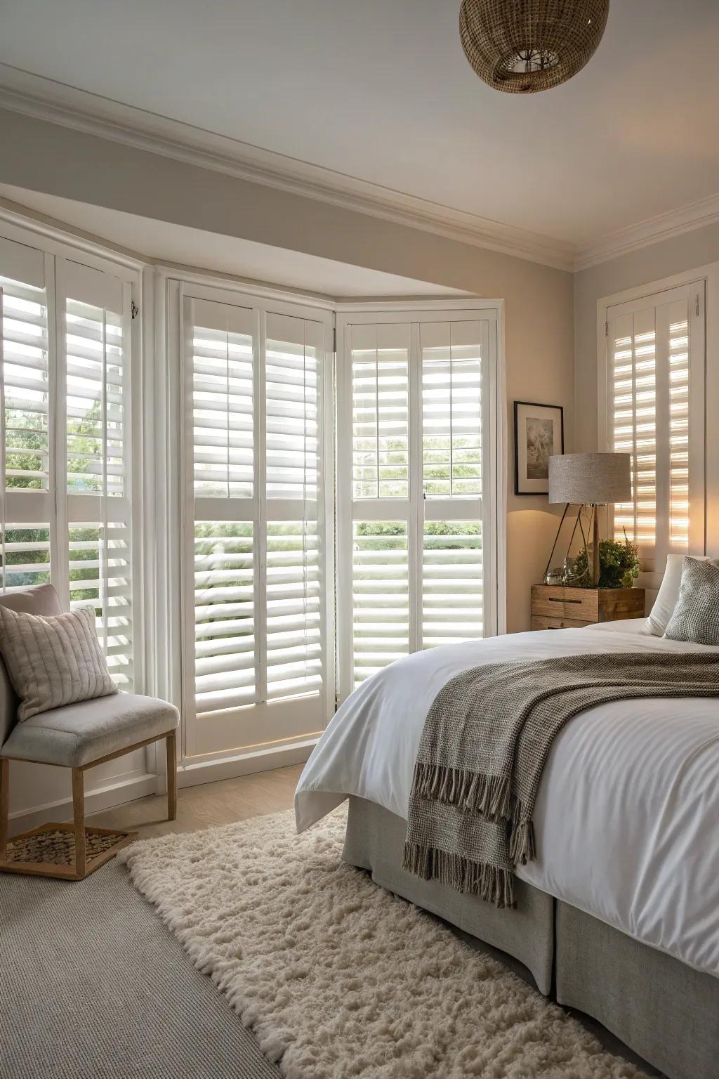 Timber louvers offer timeless charm and superb light control.