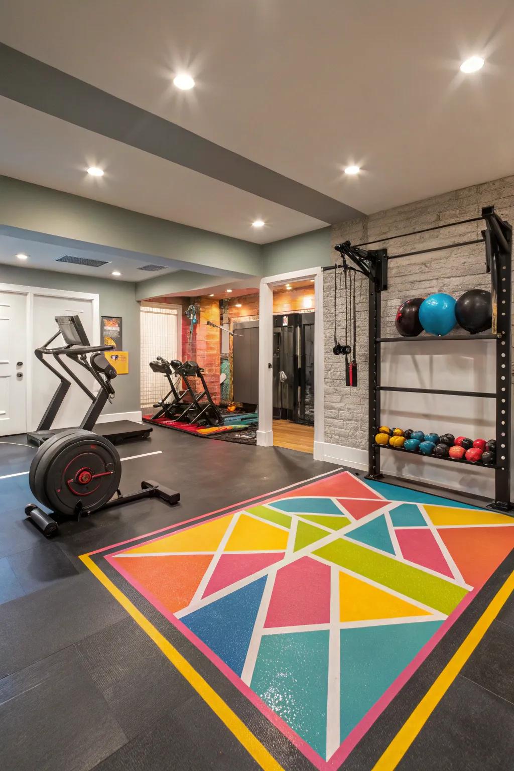 DIY tinted hard base grounds impart a personalized touch to your gym.