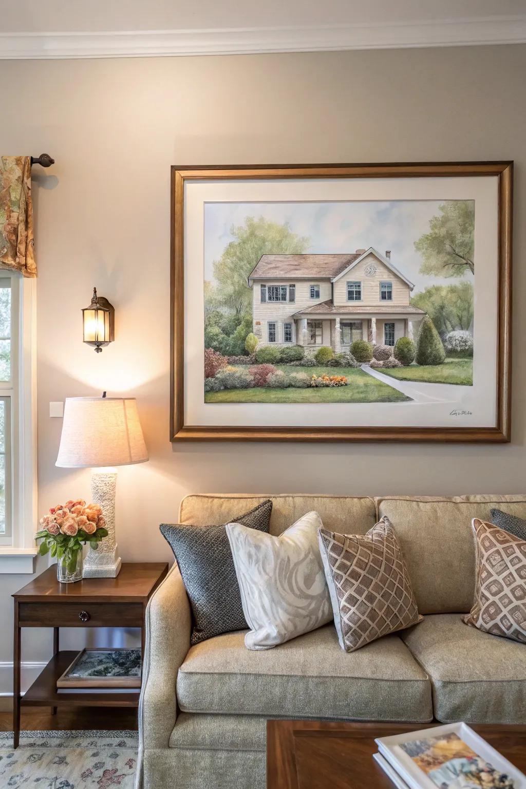 A customized home image makes a heartfelt and personal present.