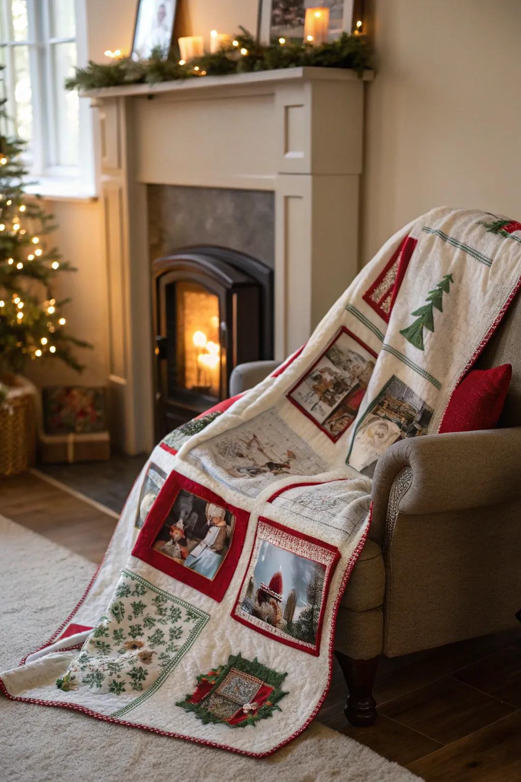 A festive holiday blanket encapsulating the magic of the season.