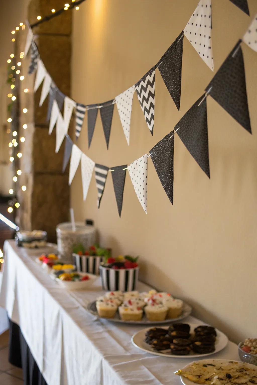 Handmade bunting adds an individual and charming element.