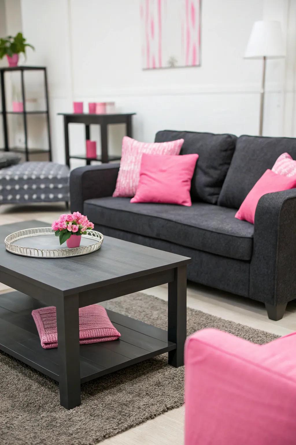A minimalistic method with rose accents introduces subtle elegance.