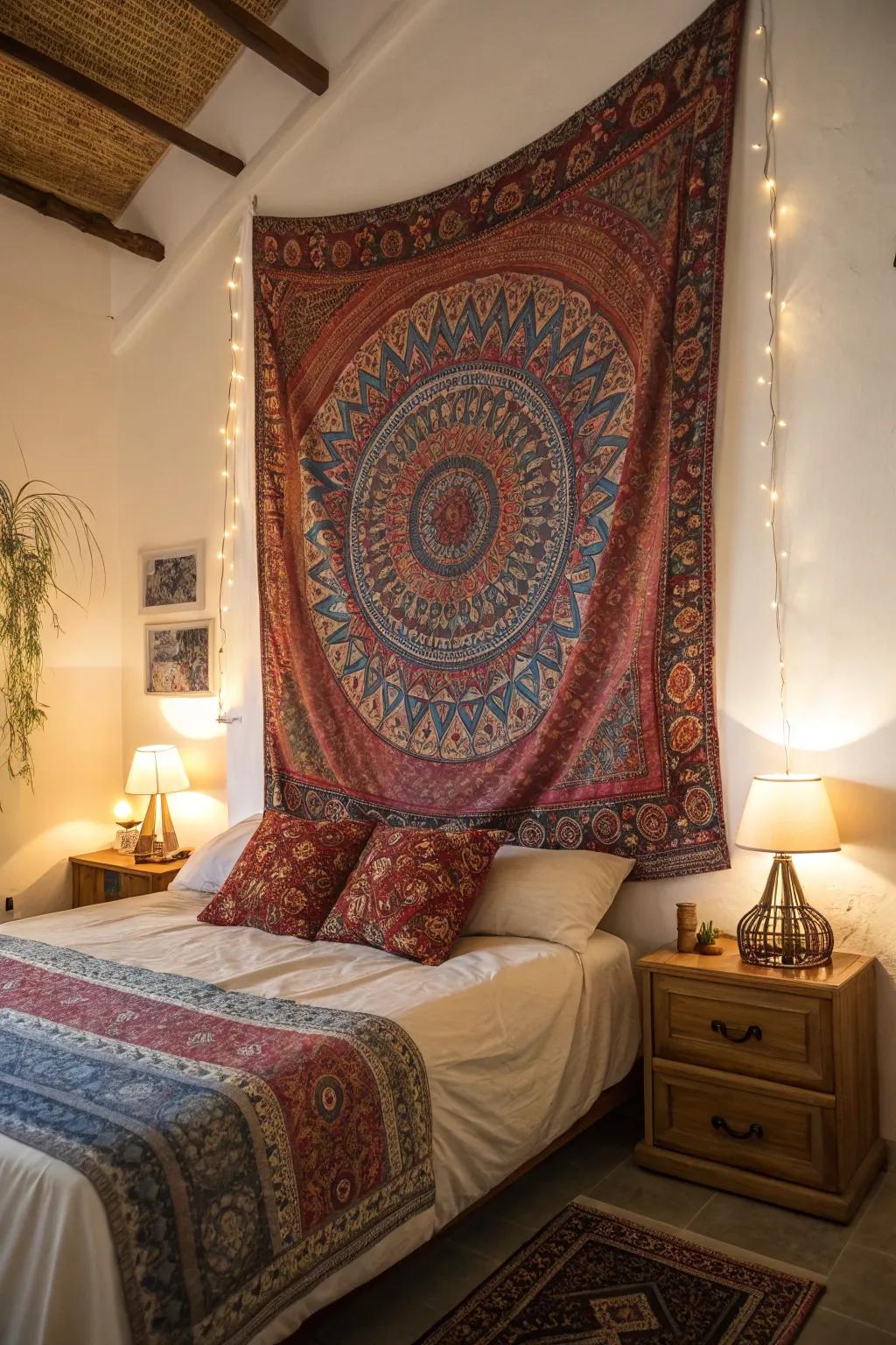 Contribute warmth through a hanging piece.