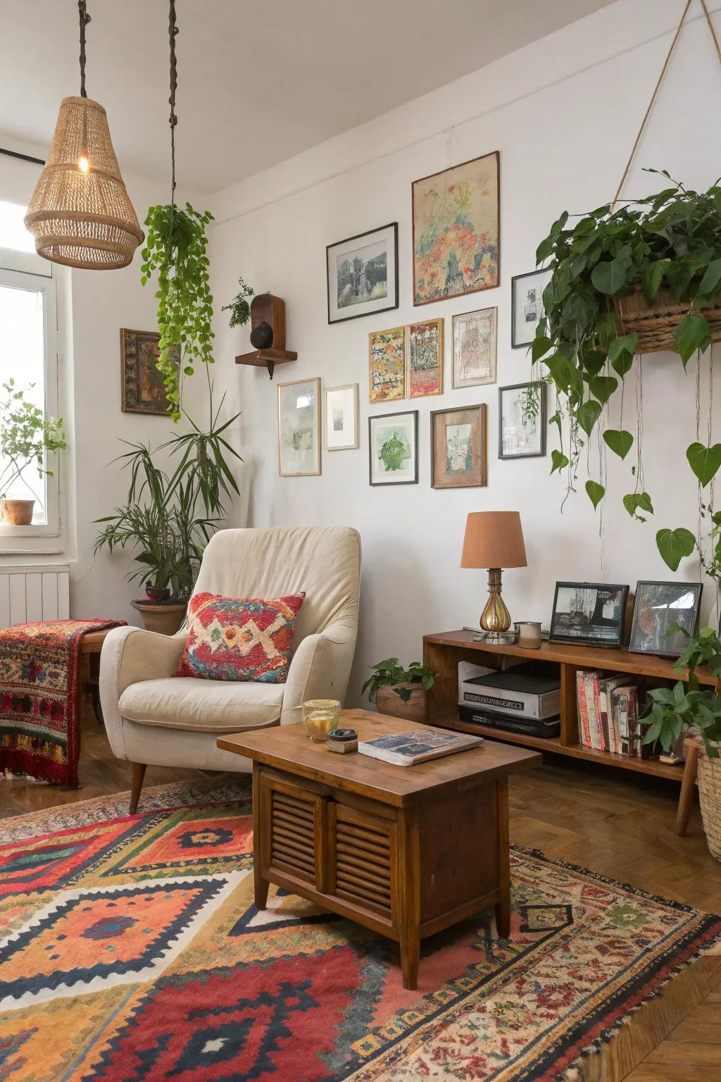 Classic and modern pieces blend to fashion a unique bohemian look.