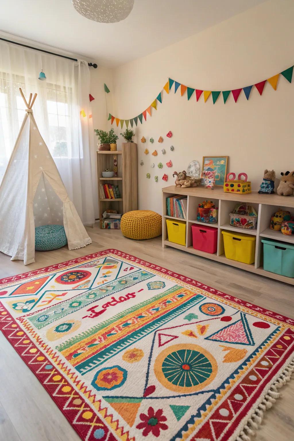 Vibrant floor coverings add warmth and charm to any children's room.