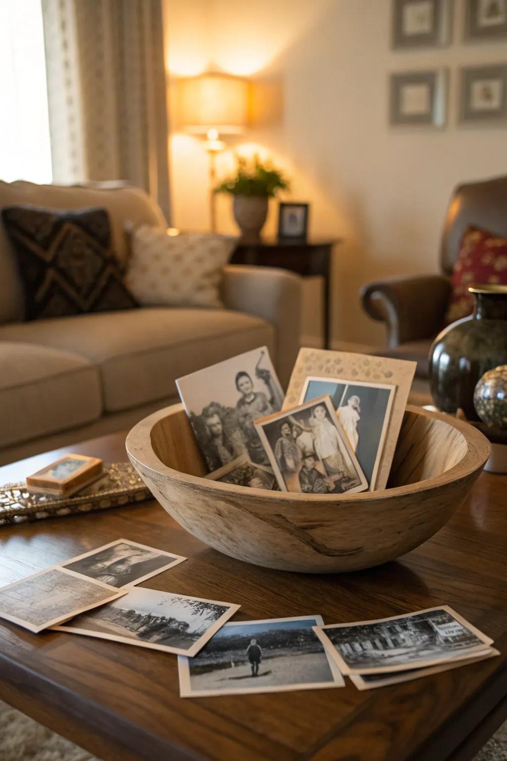A nostalgic display with vintage kindred portraits