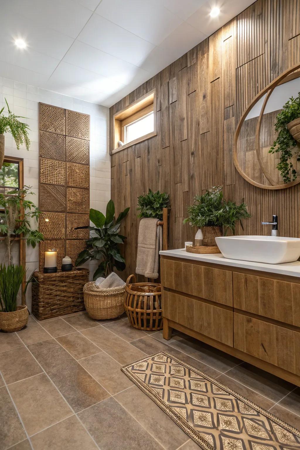 Experience tranquility with fluted tiles.