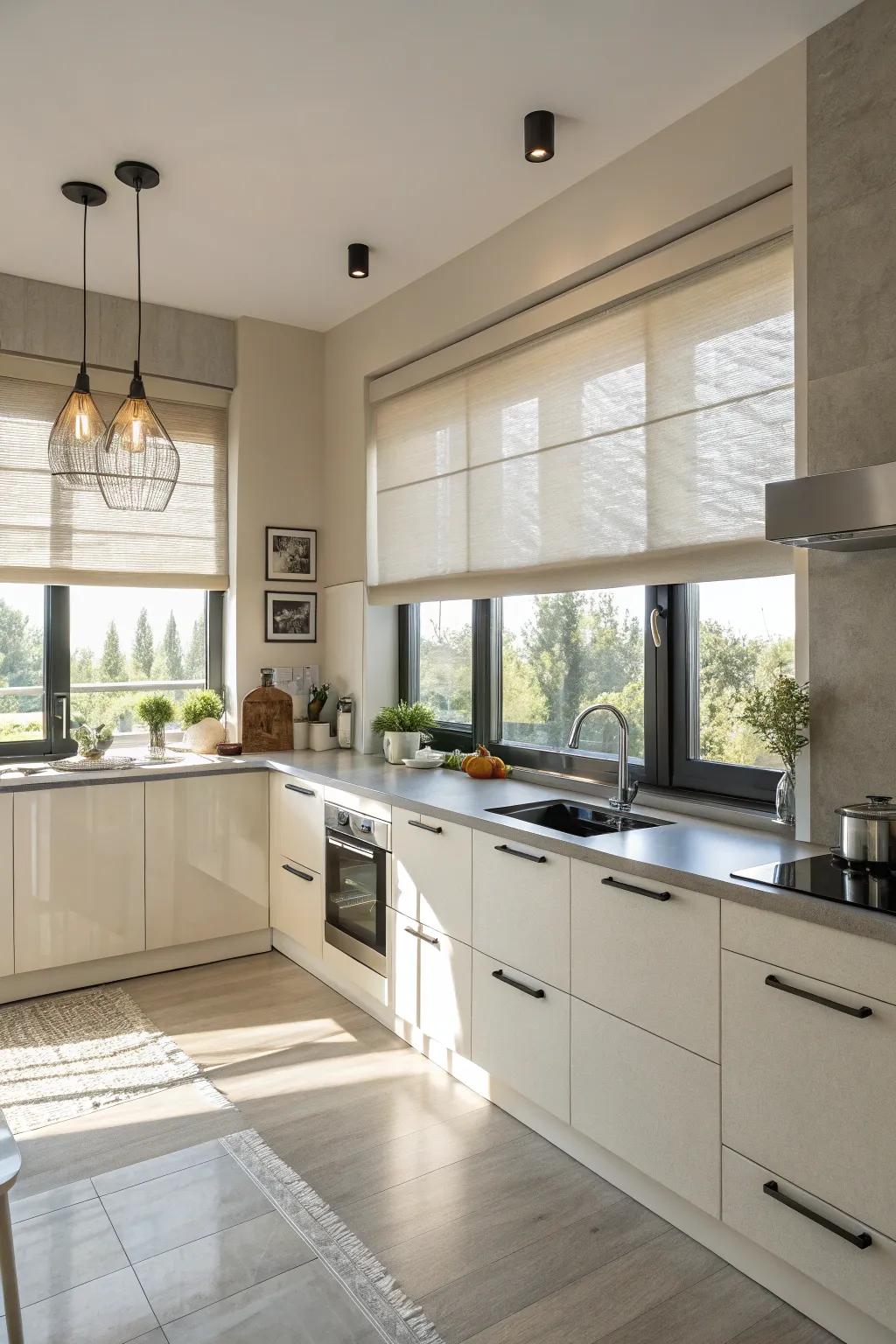 New window coverings can brighten up your kitchen.