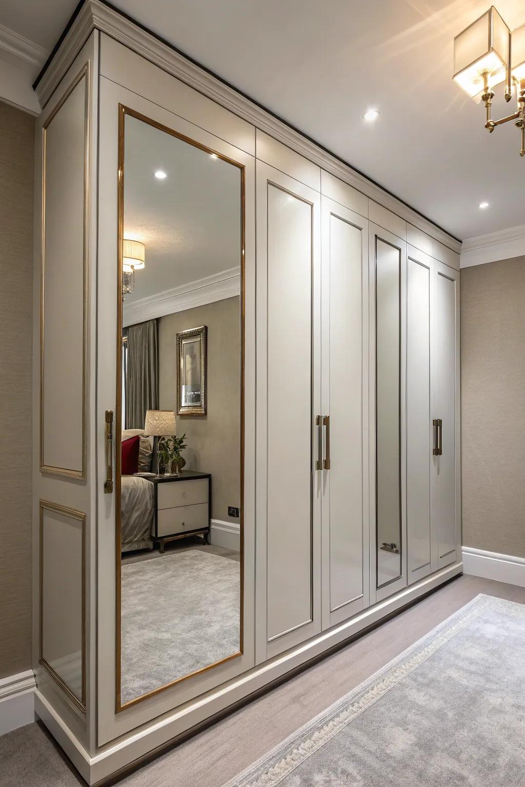 Symmetrical wardrobes offer harmony and order to any room.