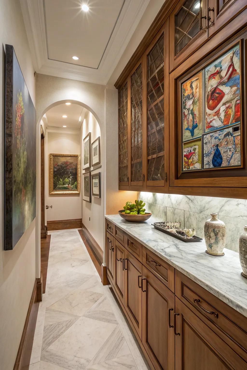 An artistic service space featuring decorative artwork for a personalized impact.