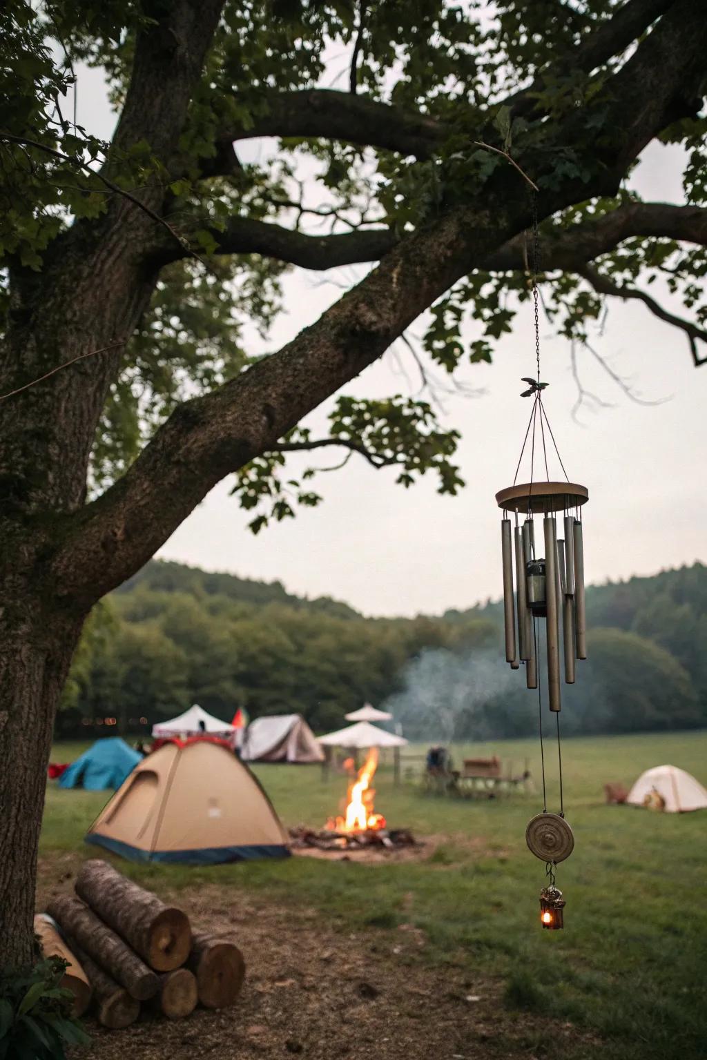 Enrich your campsite with soothing sounds from a unique wind chime.