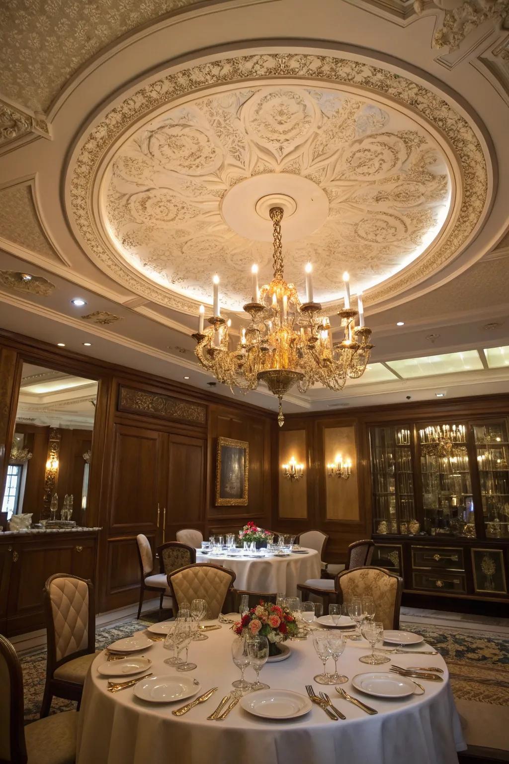 Surface centerpieces highlight lighting devices and add a timeless touch.